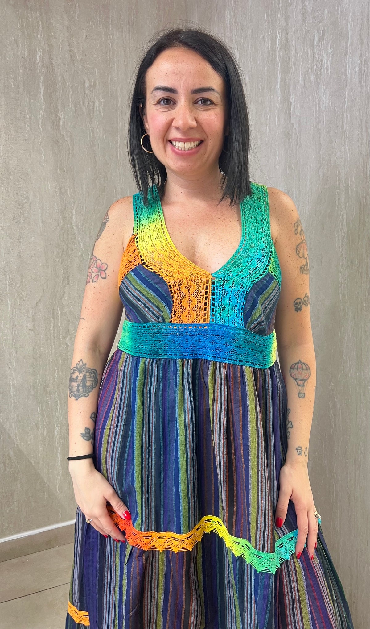 Abito Multicolore Viola