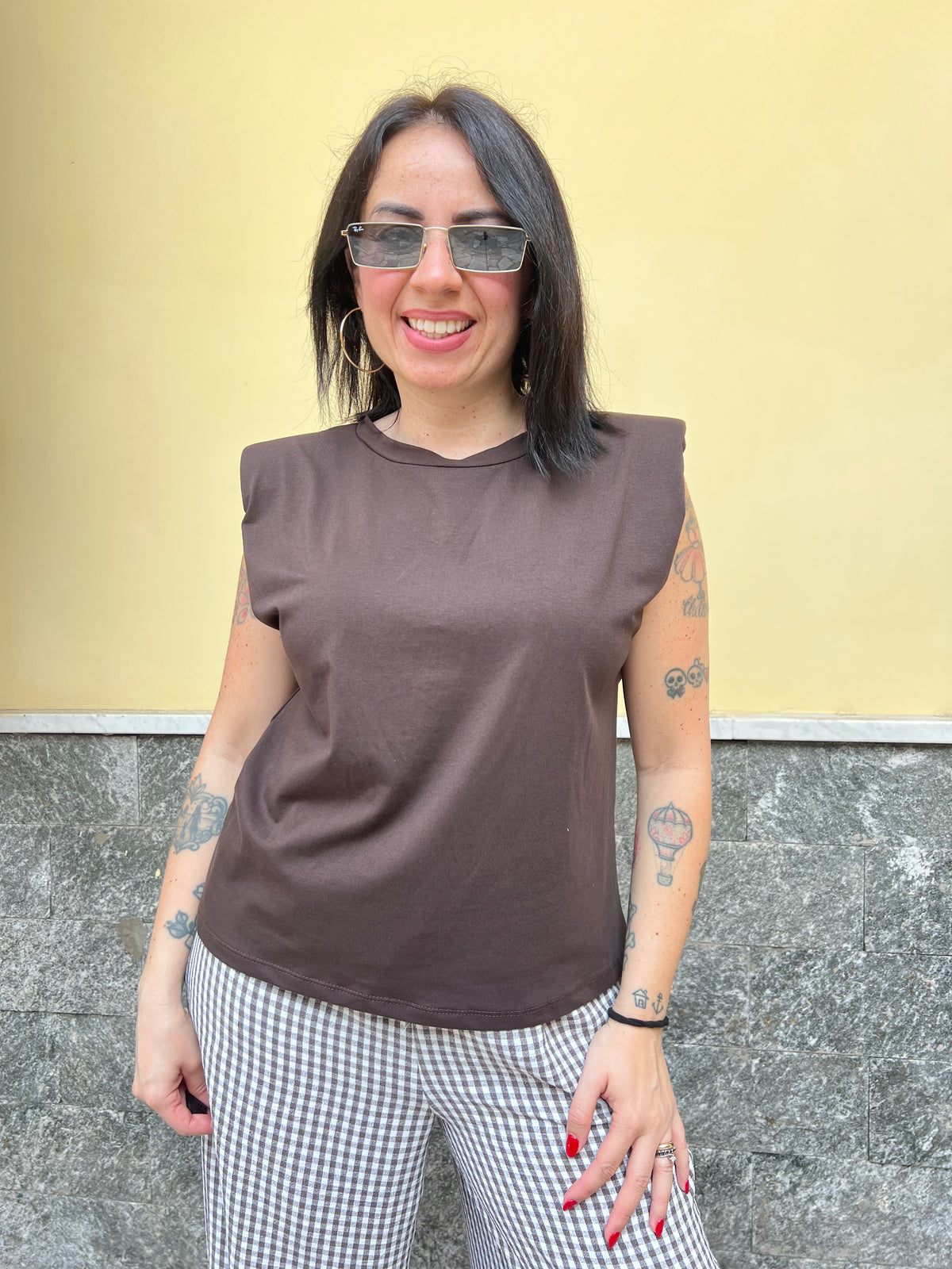 Canotta Spalline Marrone
