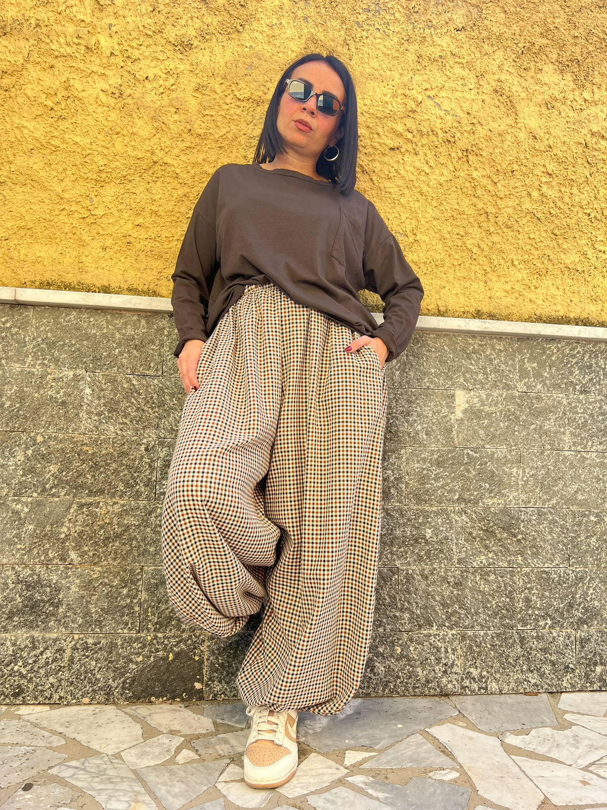 Pantaloni quadretti 10501281