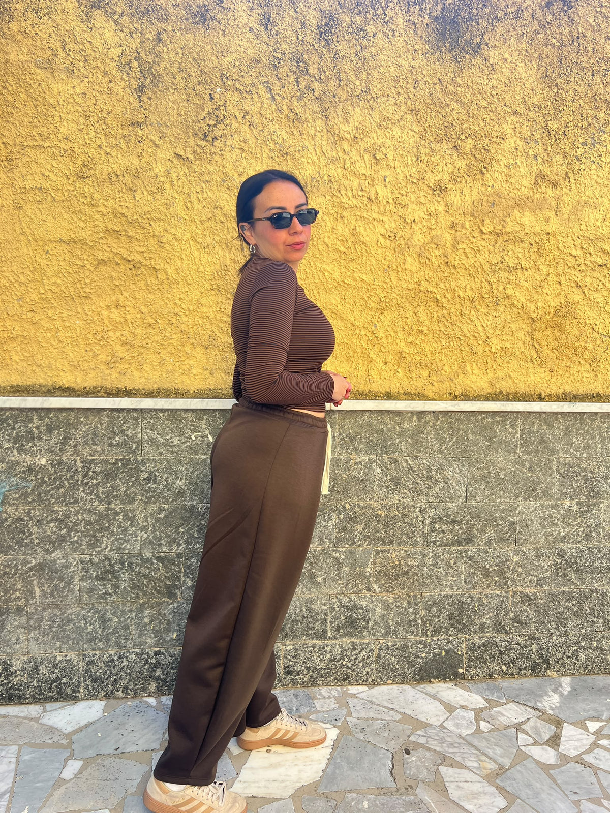 Pantaloni Confort Marrone