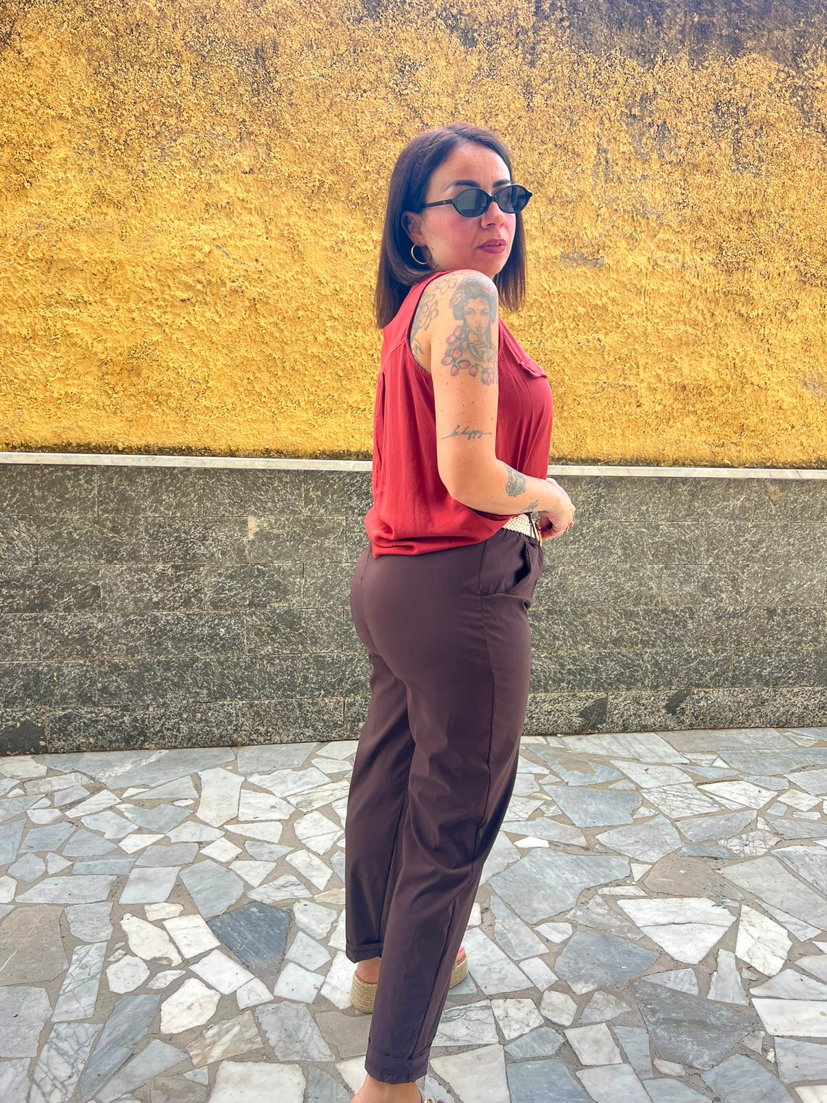 Pantaloni Martina Marrone  7854