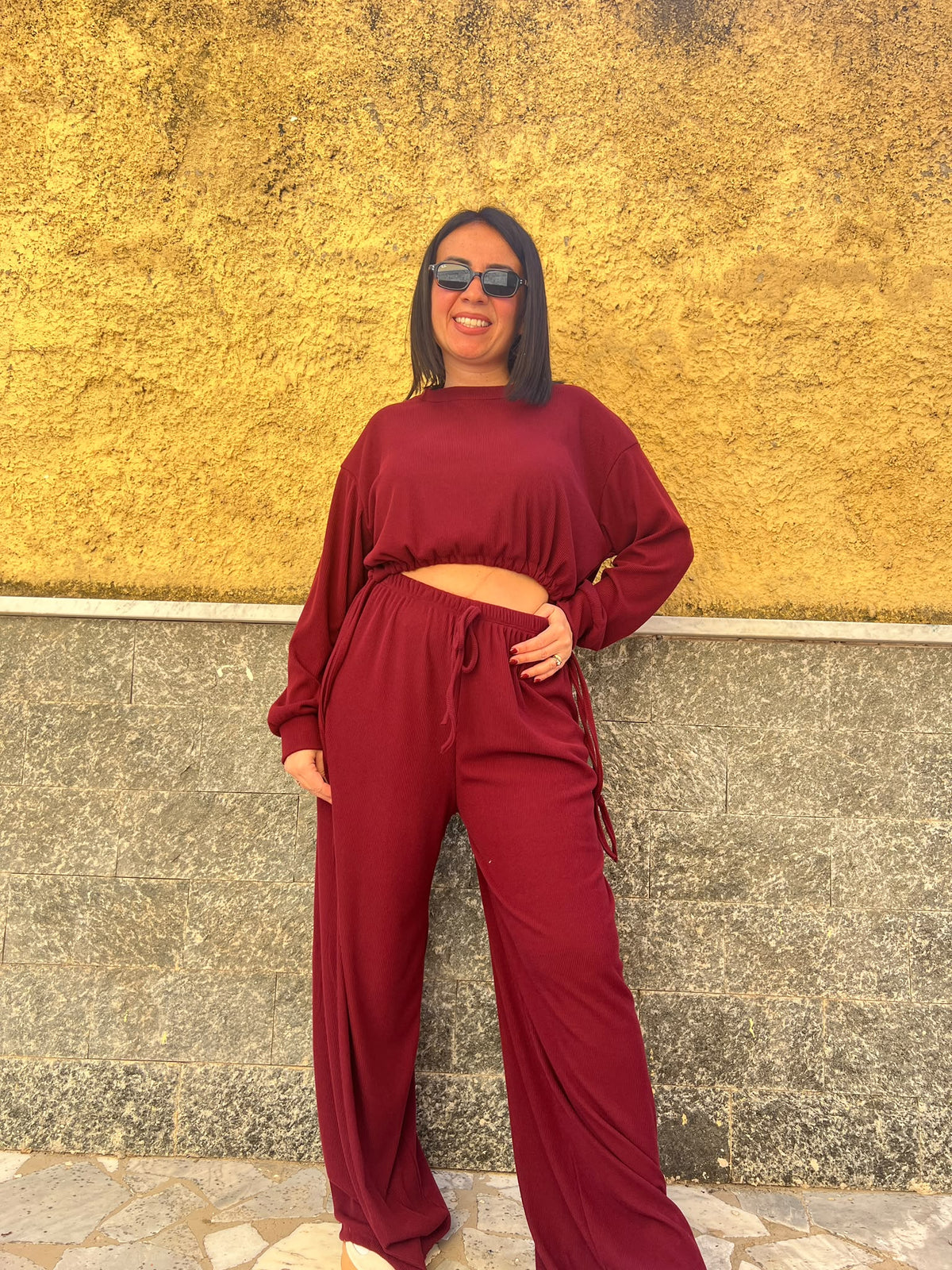 Pantaloni Costine Bordeaux 52634