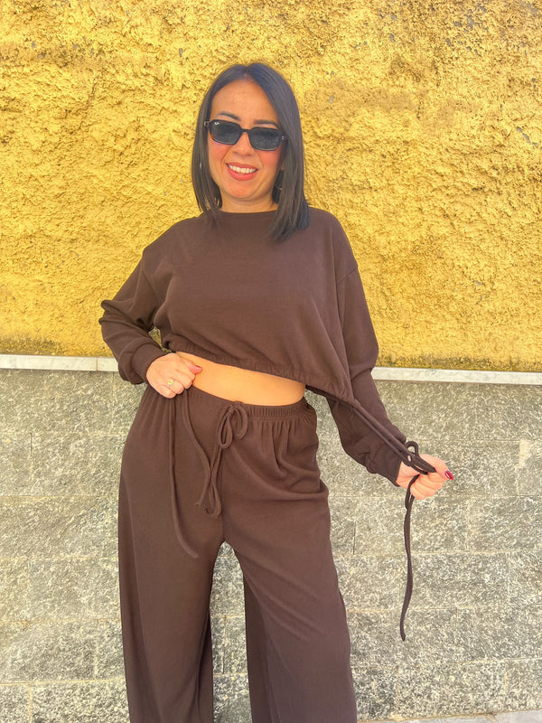 Maglia Juli Costine Marrone 488