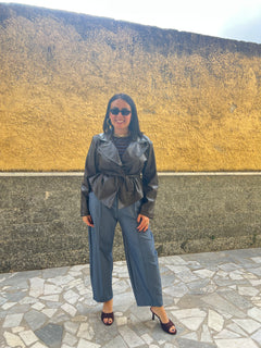 Giacca ecopelle 8976 Marrone