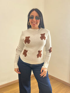 Pull teddy Bianco 72878
