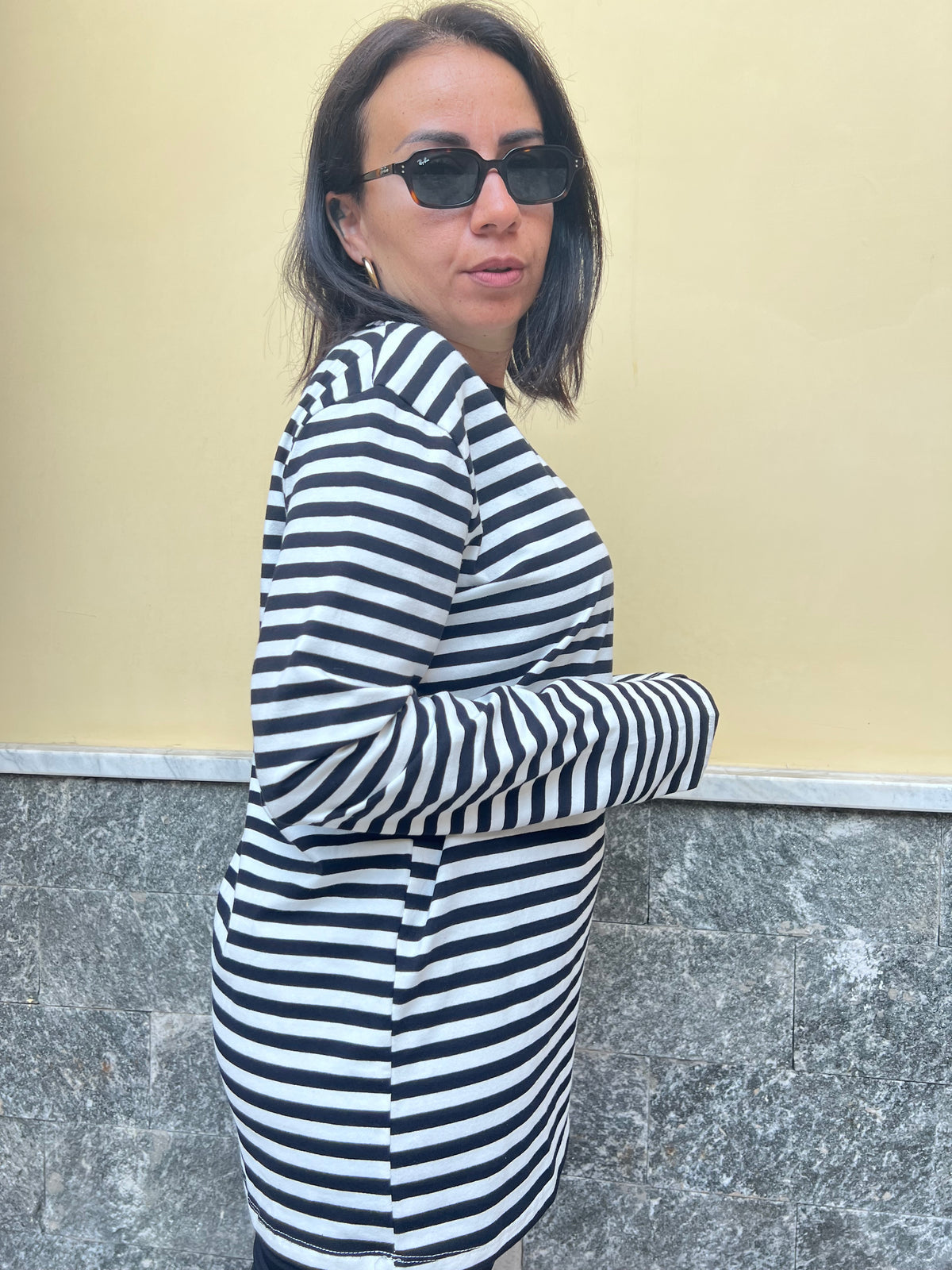 Maglia righe Nero 5610