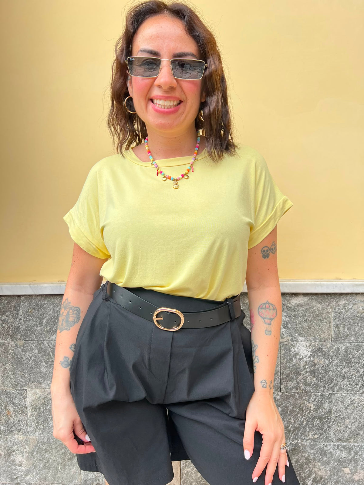 Shirt Girocollo 35427 Gialla