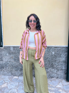 Camicia Righe Rosa 8976