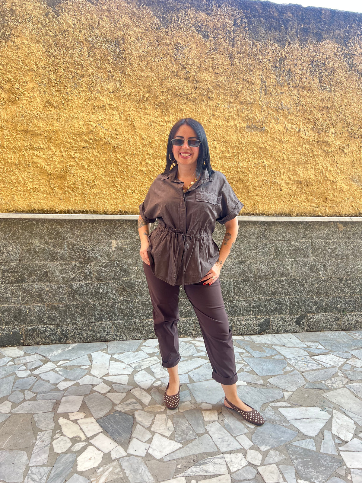 Pantaloni Martina Marrone  7854