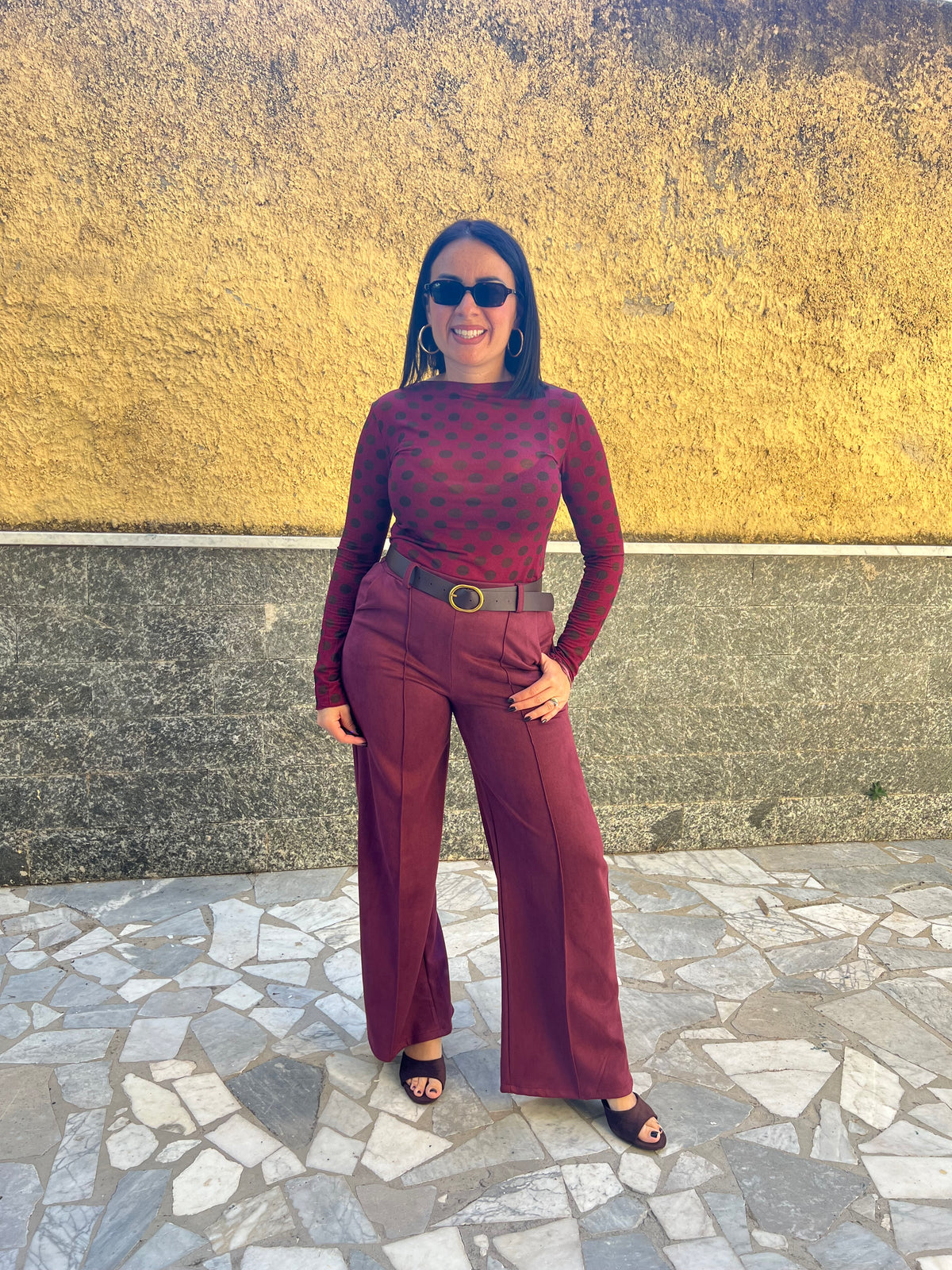 Pantaloni Scamosciato 8976 Bordeaux