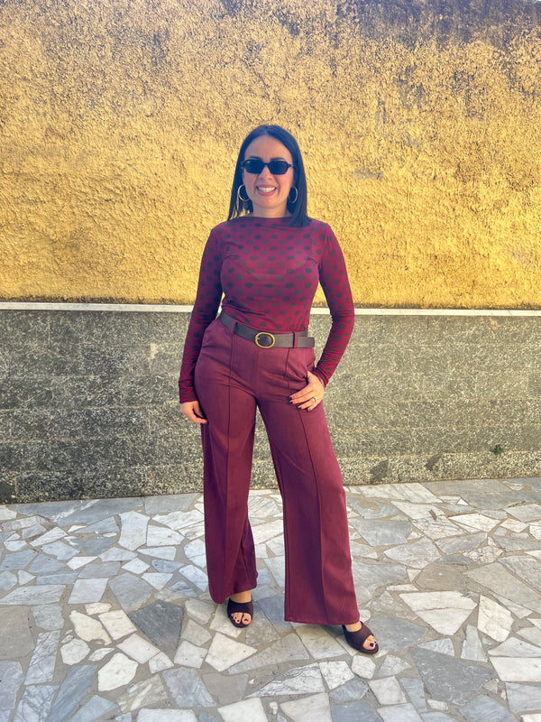 Pantaloni Scamosciato 8976 Bordeaux