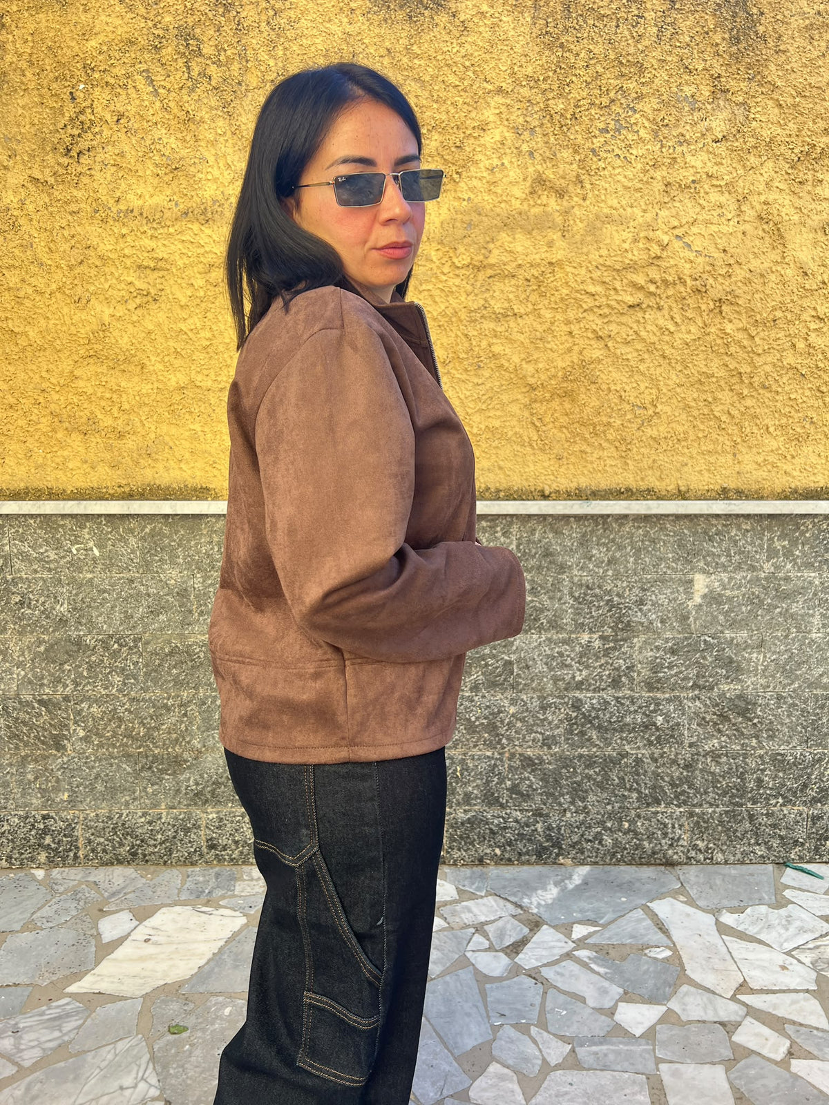 Giacca Scamosciata Marrone 6732