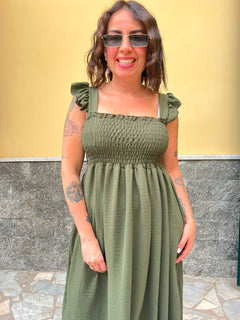 Abito Fru Fru Verde Militare
