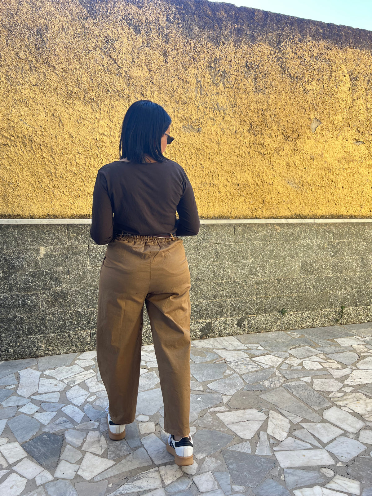 Pantaloni foulard 111342 Camel