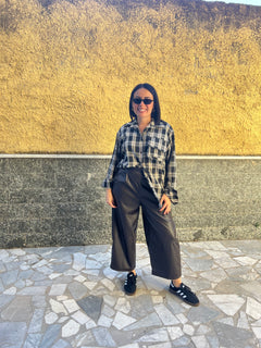 Pantaloni ecopelle Marroni 91098