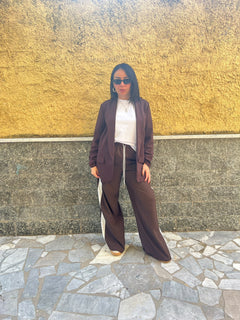 Pantaloni riga Marrone