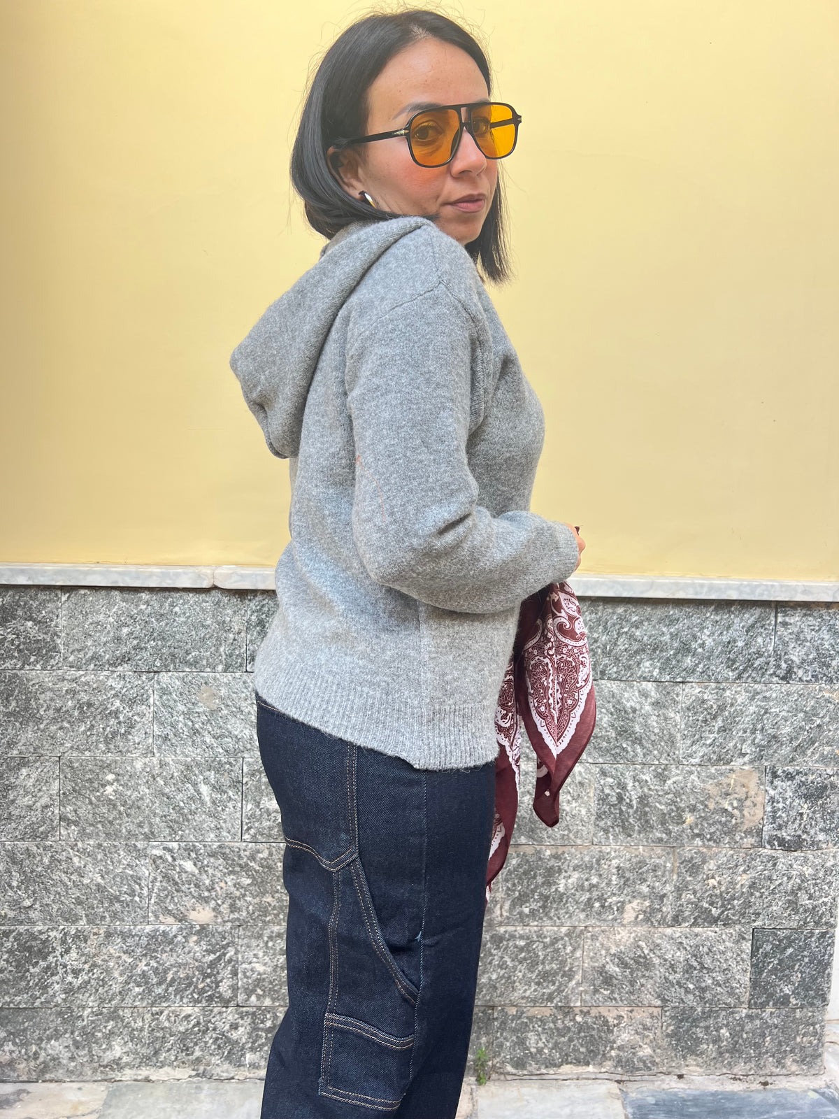 Cardigan Cappuccio Grigio 65793