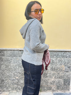 Cardigan Cappuccio Grigio 65793