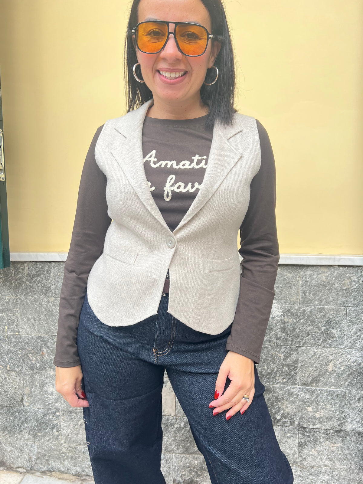 Gilet Lana Sabbia 8976