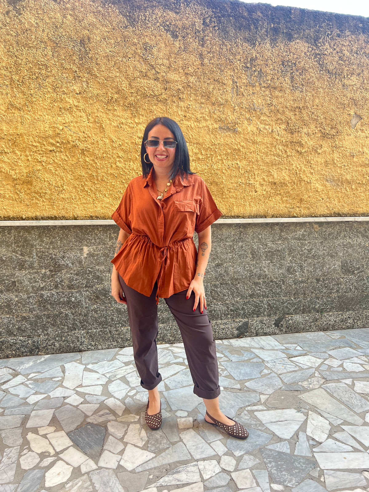 Pantaloni Martina Marrone  7854