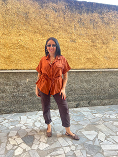 Pantaloni Martina Marrone  7854