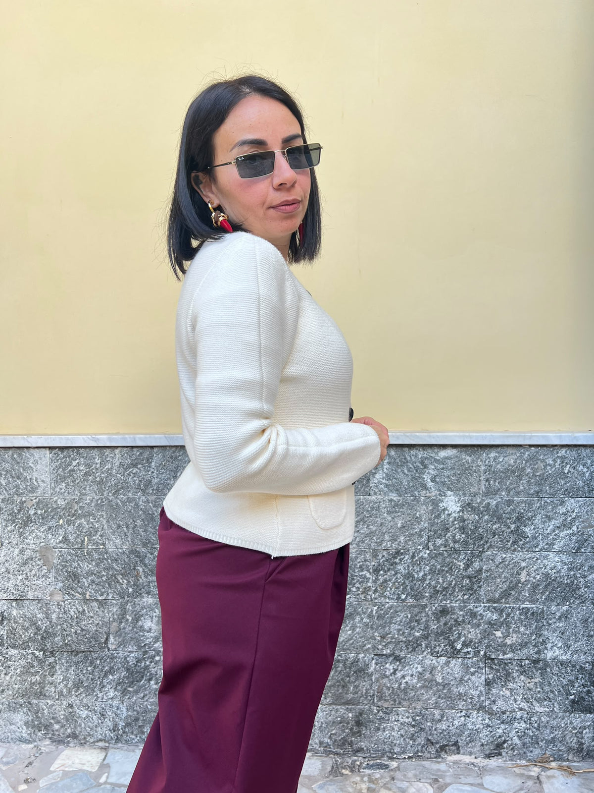 Cardigan doppio petto panna 10501281