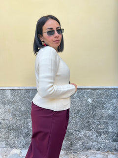 Cardigan doppio petto panna 10501281