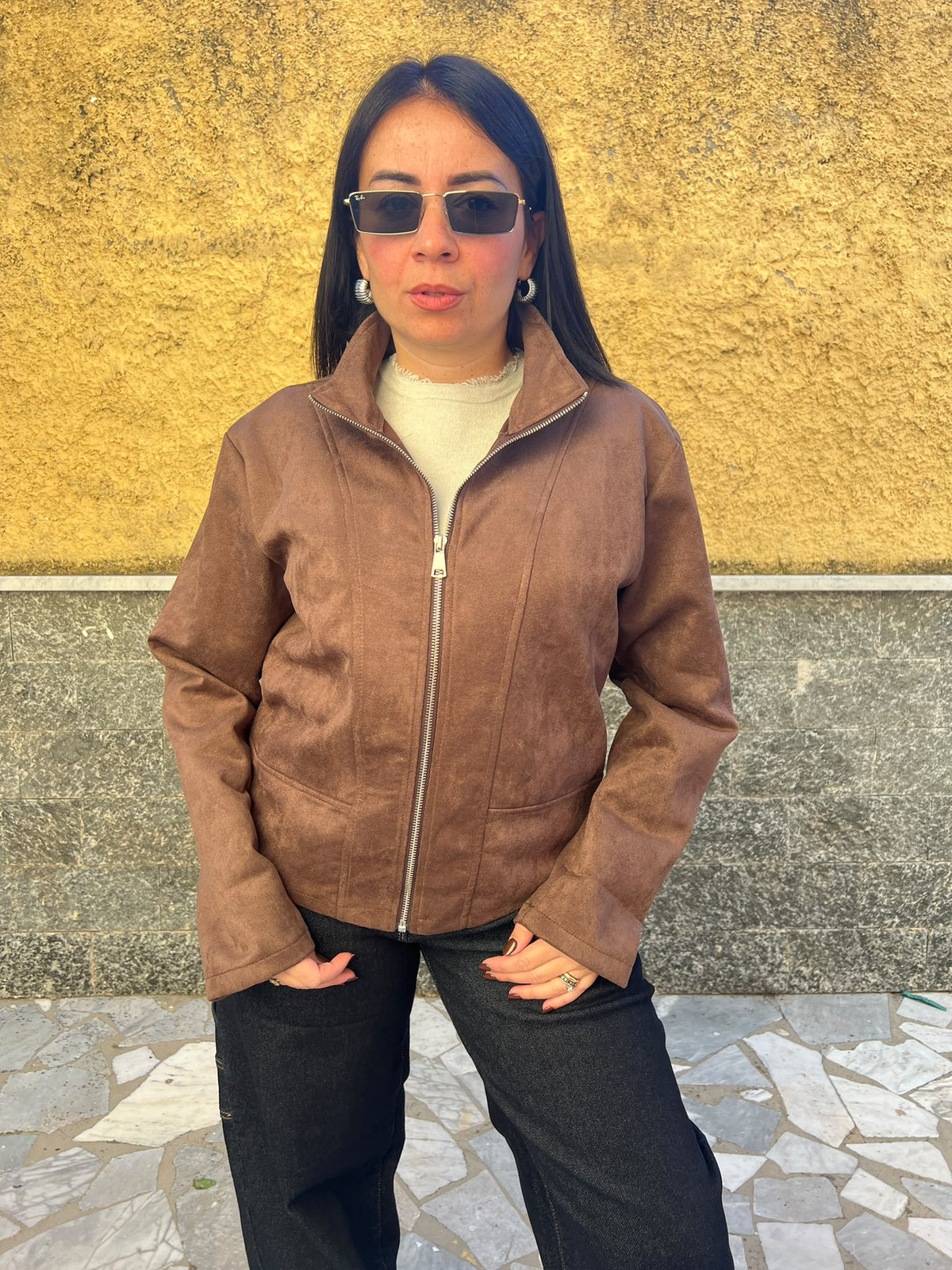 Giacca Scamosciata Marrone 6732