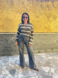 Jeans piegone Grigio 8976