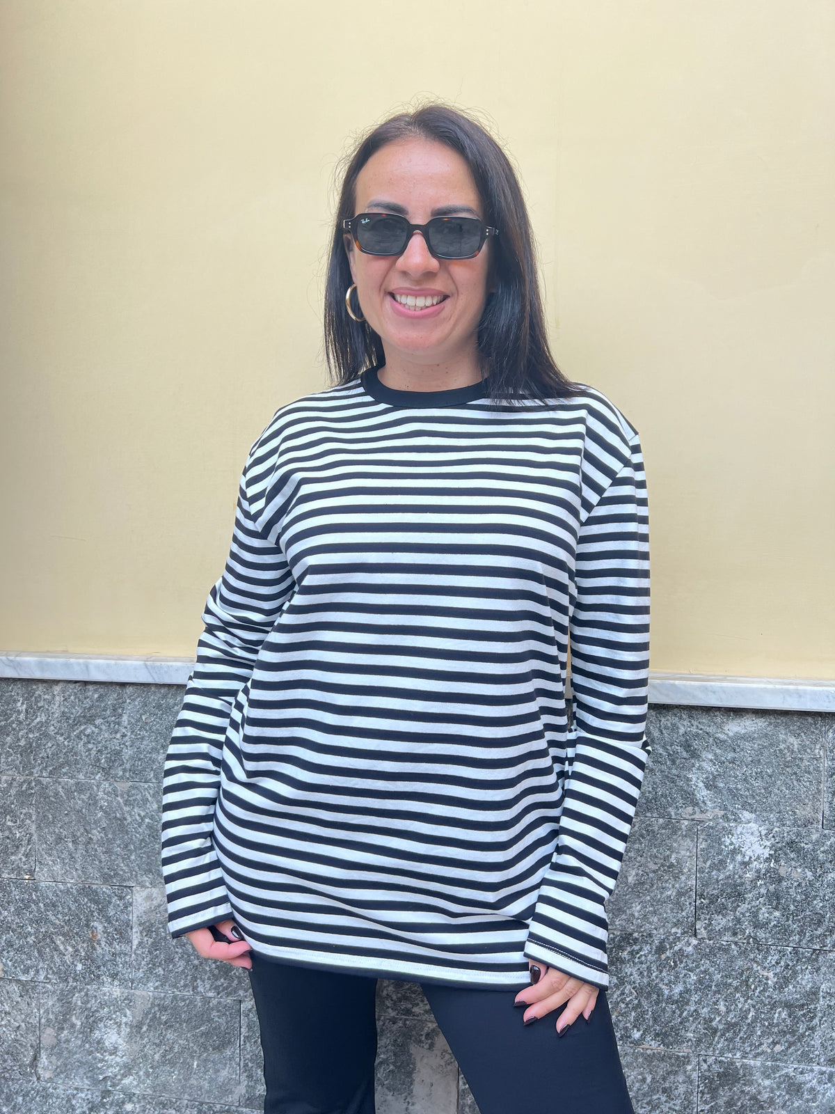 Maglia righe Nero 5610