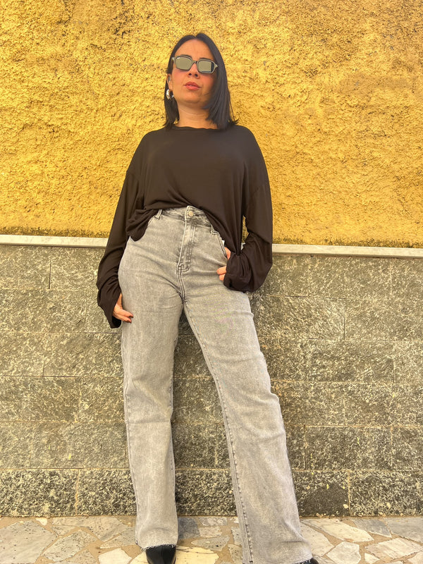 Jeans palazzo8796 grigio MG-710