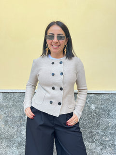 Cardigan doppio petto Melange 10501281