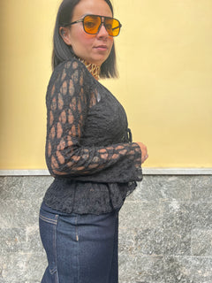 Cardigan Merletto Nero