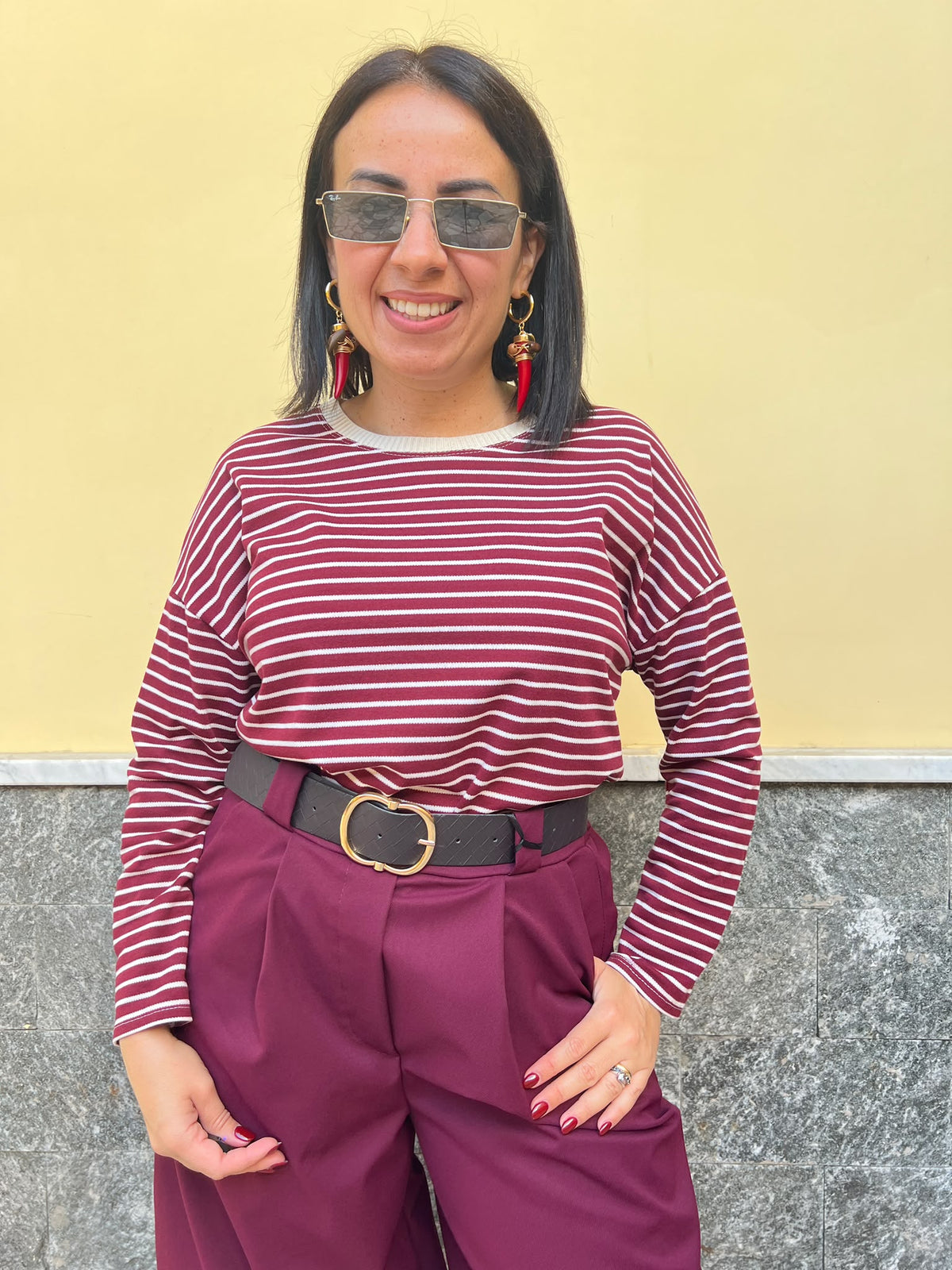 Maglia righe Lucia Bordeaux 65793