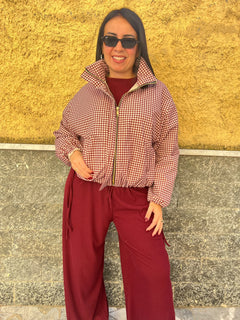 Bomber Quadri Bordeaux 141708