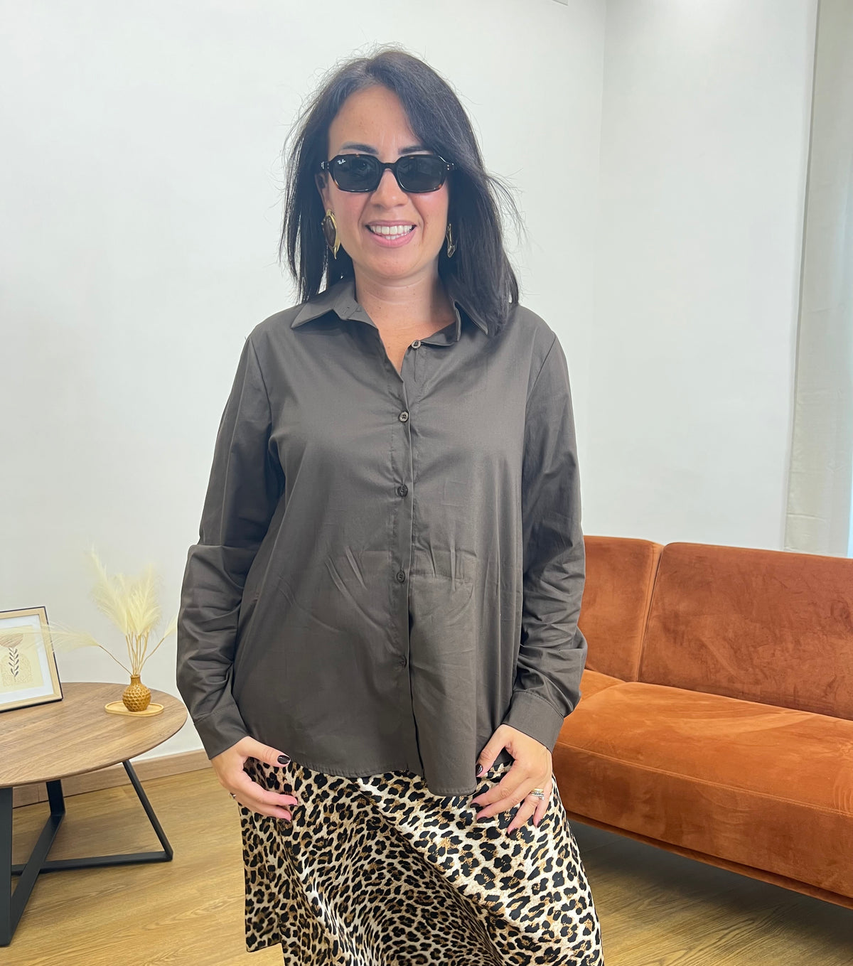 Camicia basic Marrone 65793