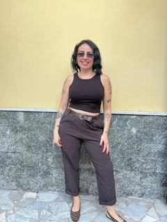 Pantaloni Carol Marrone