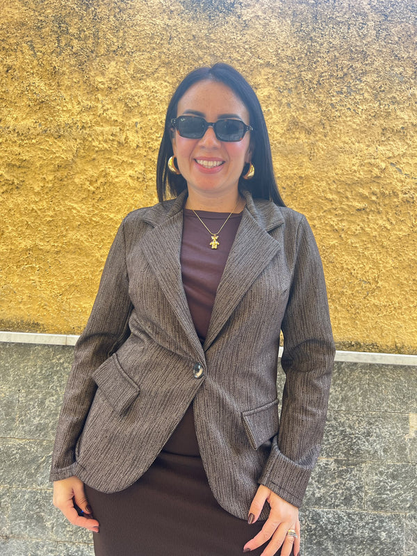 Giacca micro brillantini Marrone 111342