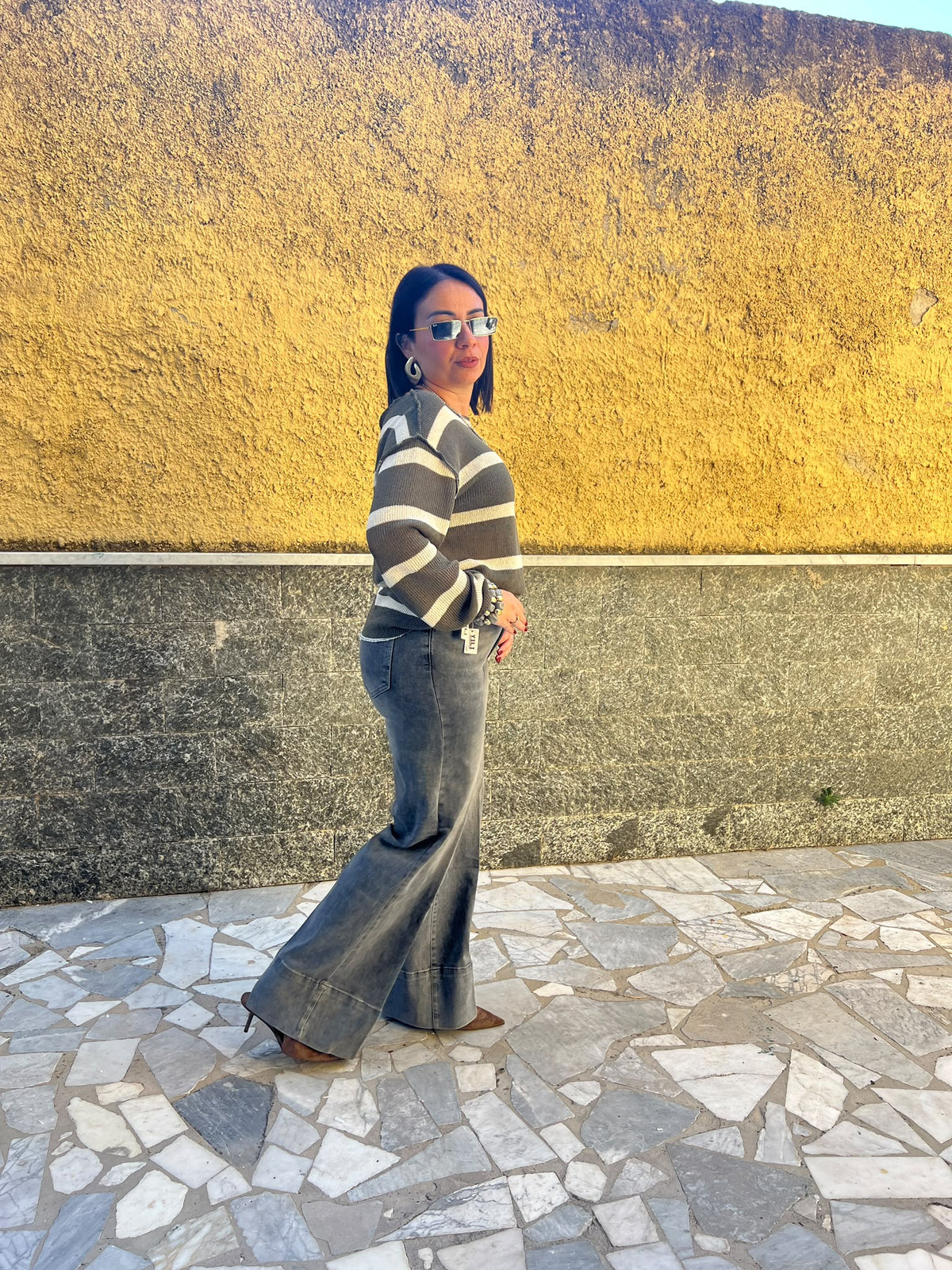 Jeans piegone Grigio 8976