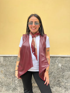 Gilet ecopelle Bordeaux