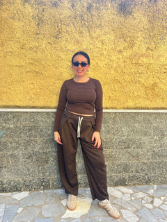 Pantaloni Confort Marrone