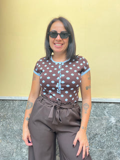 Maglia Pois Marrone