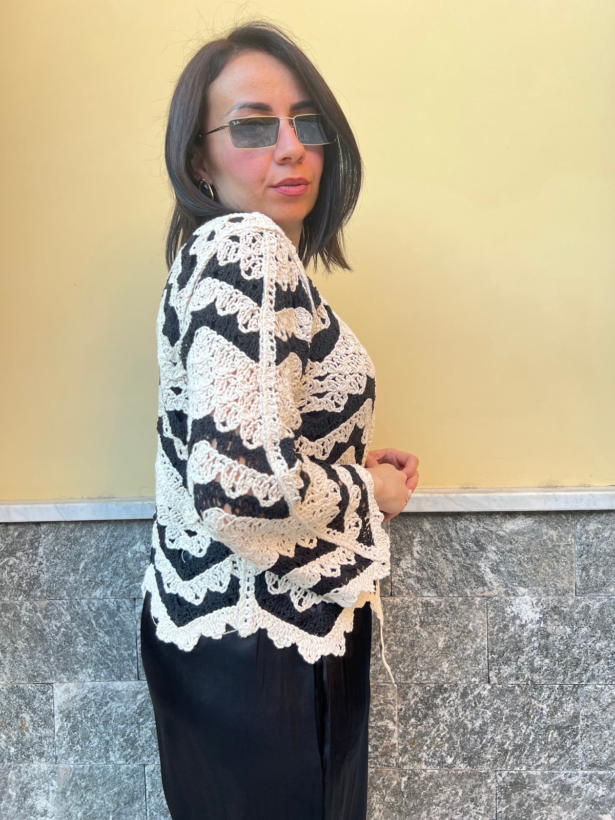 Cardigan Zig Zag Beige