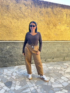 Pantaloni foulard 111342 Camel