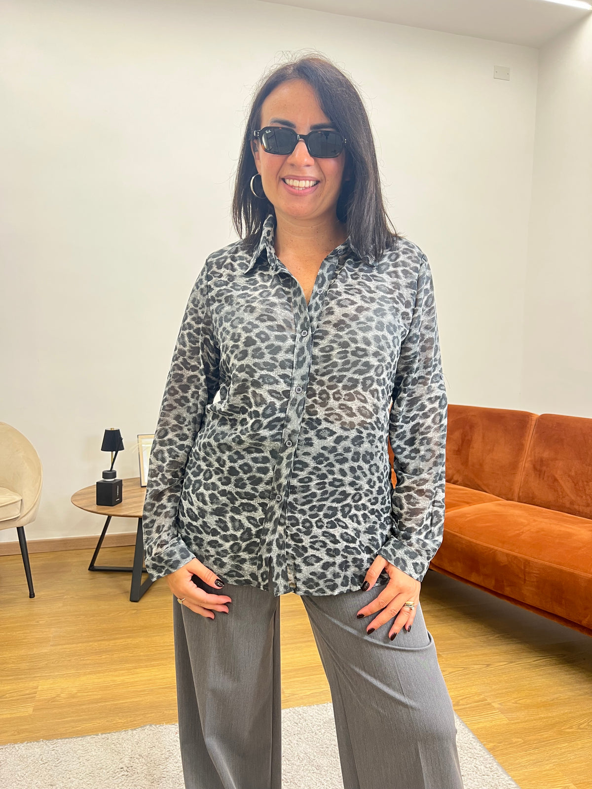 Camicia Animalier Grigia