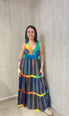 Abito Multicolore Viola