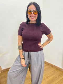 Pull trecce Vino 6732