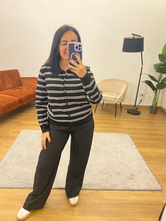 Cardigan Righe Nero