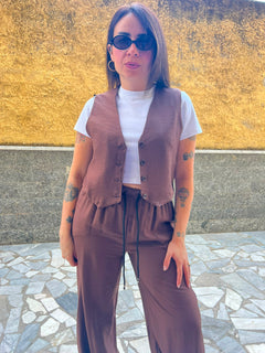Completo Gilet Marrone  111342