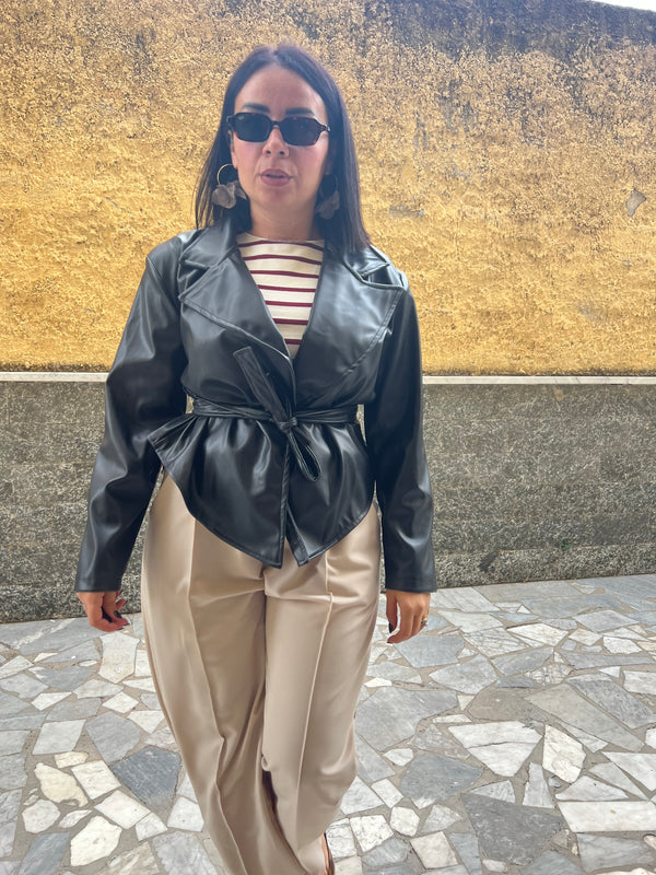 Giacca ecopelle 8976 Nera